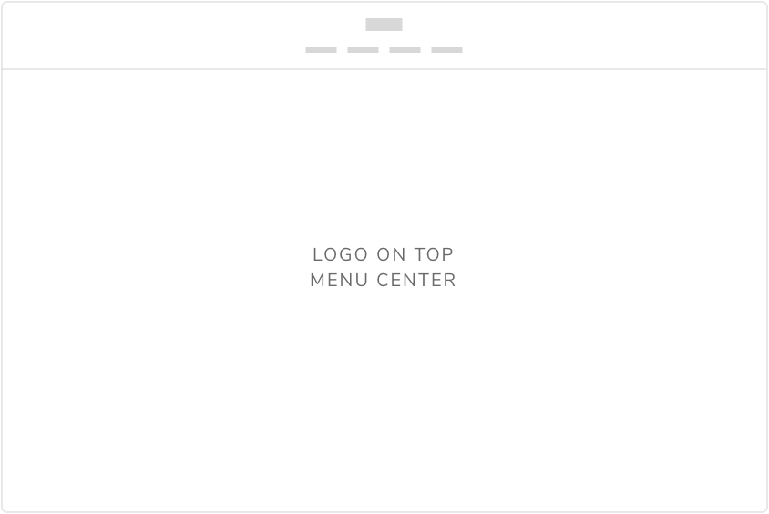 Logo on top menu center